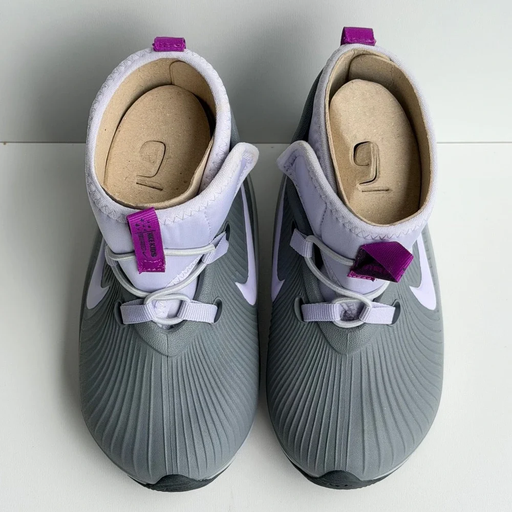 Nike Binzie Boots Toddler 9C Grey Purple Waterproof Rain Shoes Outdoor